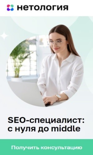 Нетология Курс Seo с нуля Баннер