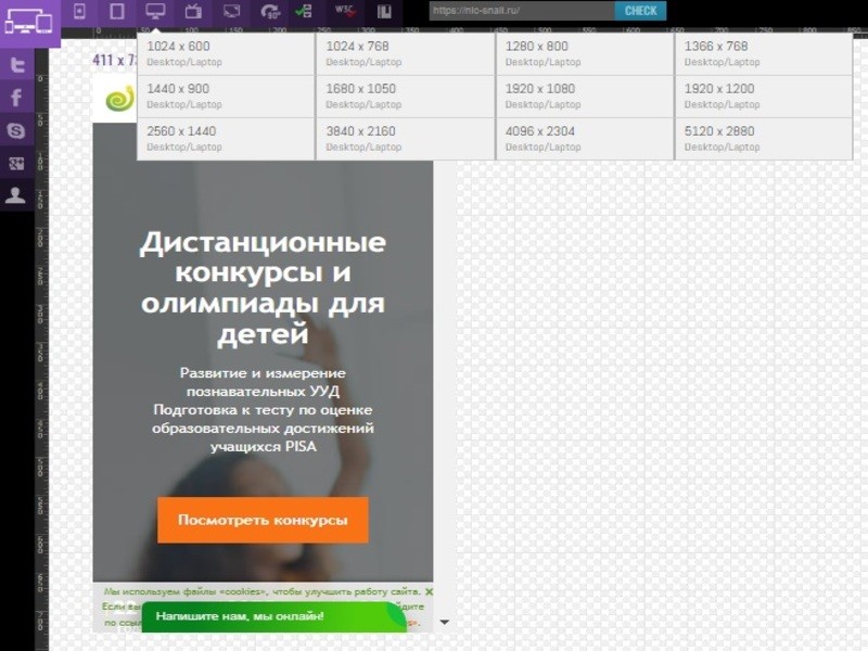 Проверяем адаптивность сайта к мобильным устройствам в спец сервисе