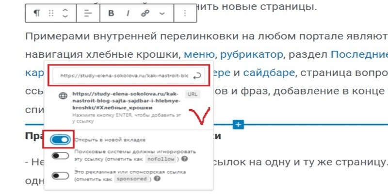 Что такое линки и перелинковка страниц сайта - Размещаем адрес принимающей страницы